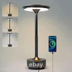 LED Rechargeable Table Lamps, Colour Changing (3000K-6000K) and Dimmable Black