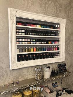 Large Wall Mounted Nail Polish Display With LED Colour Changing Lights
