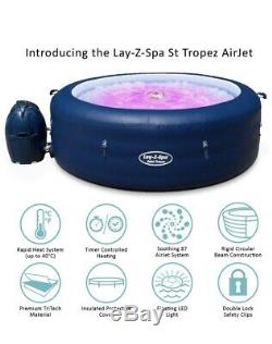 Lay Z Spa Lazy St Tropez Airjet Hot Tub LED 4-6 Person New (Moritz, Milan, Paris)