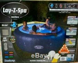 Lay-Z-Spa New York 6 Person Hot Tub like Paris (FREE Cleaning Kit) LED Lights
