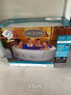 Lay Z Spa Paris 2021 6 Person Hot Tub NEW with LED Lights & Floor Protector Inc