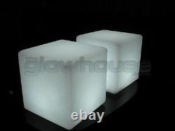 Light Up LED Colour Changing Cube Stool Seat Chair Illuminated Rechargeable Glow