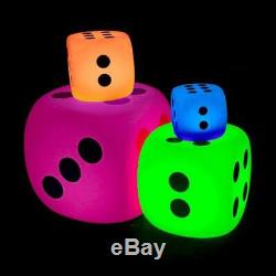 Light Up LED Dice, sensory, colour changing. 4 sizes available