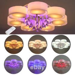 Living Room Colour Changing Crystal Chandelier Lamp LED Ceiling Lights Light UK