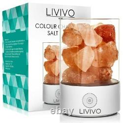 Livivo Himalayan Salt Lamp Colour Changing Led Crystal Salt Light Ioniser Usb