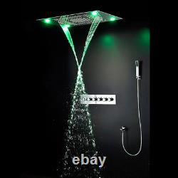 Luxury bathroom Hydro power led shower sets rainfall color changing shower head