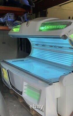 Megasun 5600 ULTRA POWER Sunbed! White With Colour Changing LEDs and Aqua