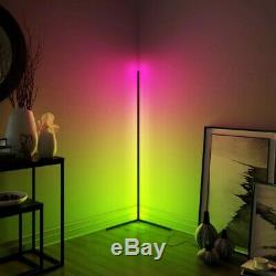 Minimal LED Corner Floor Lamp 16M RGB Colours Black Body Remote