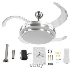Modern 4 Retractable Blades Ceiling Fan Chandelier with Remote Control Bedroom