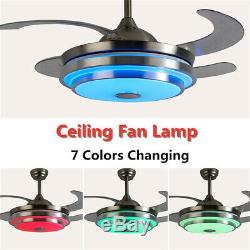 Modern LED 7 Light Color Ceiling Fan Music Changing Lamp Fan Remote/APP Control