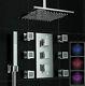 Modern Square 12 Rain Shower Faucet Set Thermostatic Mixer Valve 6 Massage Jets