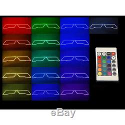 Multi-Color Changing LED RGB Headlight Halo Ring Set For 09-16 Dodge Ram Sport