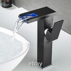 New Practical LED Waterfall Faucet Color Changing LED Sleek Single Hole