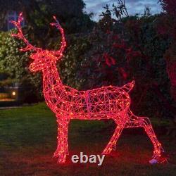 Noma 1.4m Christmas Acrylic Stag LED Colour Select Remote Control Outdoor Figure