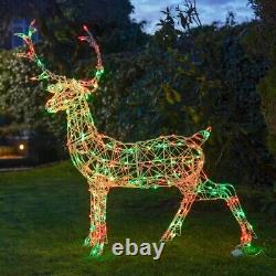 Noma 1.4m Christmas Acrylic Stag LED Colour Select Remote Control Outdoor Figure