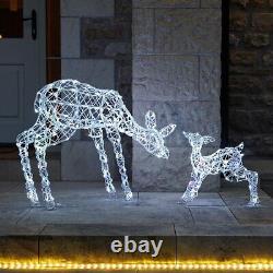 Noma Christmas Acrylic Reindeer Doe Fawn LED Colour Select Remote Control Figure