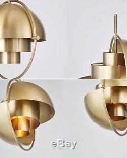 Nordic Luxury Round Metal Pendant Light Shape Changing Chandelier Golden Color