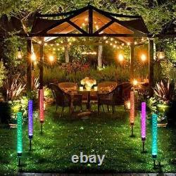 Outdoor Solar LED RGB Crystal Bubble Tube Lights Garden Decor Lamp Color Change