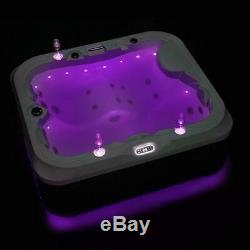 Outdoor whirlpool With Heater LED Ozone Hot Tub Spa For 3 Persons 195x170 CM Wpc