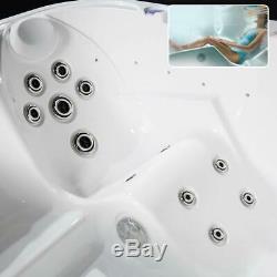 Outdoor whirlpool With Heater LED Ozone Hot Tub Spa For 3 Persons 195x170 CM Wpc