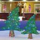 Pair Of Indoor Outdoor Christmas Trees With 120 Colour Changing Led Lights
