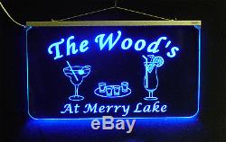 Personalized Bar Sign, Hanging Multi-Color Changing, Custom LED Sign, Pub Light