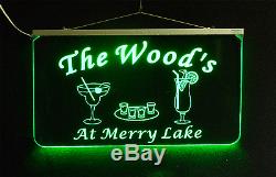 Personalized Bar Sign, Hanging Multi-Color Changing, Custom LED Sign, Pub Light