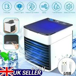 Portable Air Cooler Humidifier Purifier Color Changing Led Fan Travel Air Con Uk