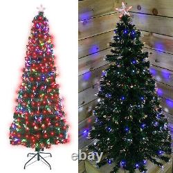 Pre Lit Christmas Tree Xmas Fibre Optic LED Lights Star Color Changing 2ft 6ft