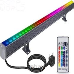 RGBW Wall Washer Light Bar, 108W RGB Color Changing LED Flood Lights Fixture