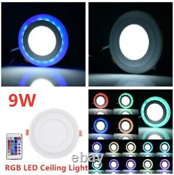 RGB 16 Colour Changing Ring LED Ceiling Panel Down Light Slim Bedroom Mood Light