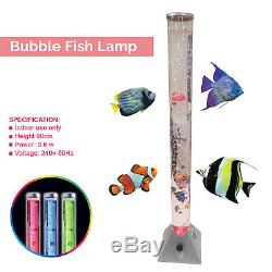 RGB Colour Changing LED Water Bubble Fish Aquarium Tube Sensory Mood Night Lamp