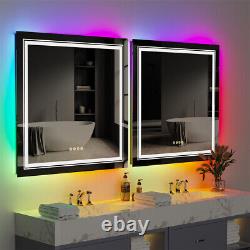RGB LED Bathroom Mirror Backlit Color Changing Shatterproof Quality Glass Mirror