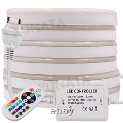 RGB LED Neon Strip Lights 5050 SMD Waterproof IP65 AC 220V+ EU Remote Controller
