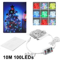 RGB LED String Fairy Lights USB Bluetooth Remote App Control Christmas Tree Deco