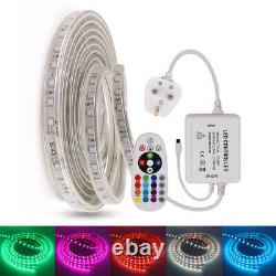 RGB Led Strip 220V 240V IP67 Waterproof 5050 SMD Tape Lights Rope Garden UK Plug