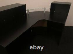 Reception Desk Led Lights Remote Control Colour Changing Glass Shelf Black