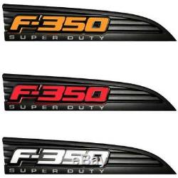 Recon Illuminated F-350 Black Fender Emblems For 2011-2016 Ford F-350 Super Duty
