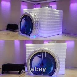 SAYOK Camera Shape Inflatable Photo Booth with LED Strip Lights color changing