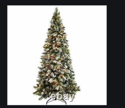Santas Best 6ft Sugar Snow Flocked Christmas Tree Colour Change LED Lights (34)