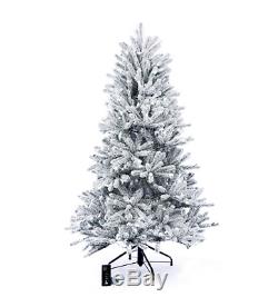 Sb10 7ft Santas Best Snow Pre Lit Led Lights Christmas Tree Colour Changing