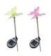 Set Of 2 Solar Powered Butterfly Yard Garden Stake Color Changing Led Light