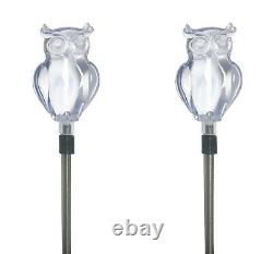 Set of 2 Solar Powered Owl Yard Garden Stake Color Changing LED Light