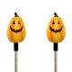 Set Of 2 Solar Powered Tall Pumpkin Yard Garden Stake Color Changing Led Light