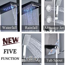 Shower Tower Panel Waterfall & Massage Jets with Hand Shower Rain Column Wall