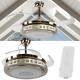 Silent Ceiling Fan Led Light 3-color Changing Modern Style Lamp Remote Controll