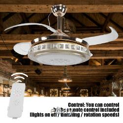 Silent Ceiling Fan LED Light 3-Color Changing Modern Style Lamp Remote Controll