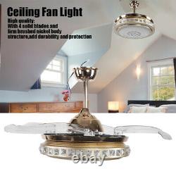 Silent Ceiling Fan LED Light 3-Color Changing Modern Style Lamp Remote Controll