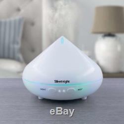 Silentnight White Ultrasonic Aroma Mist Diffuser with Colour Changing LED Lights