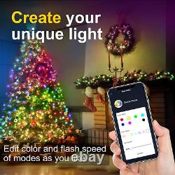 Smart Christmas Lights Outdoor, 60m 600 LED Smart WiFi Color Changing String App